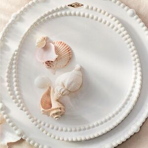 NEW! ** SET OF 4 ** Anthropologie Perla Pearl-Embellished Dinner Plates Set of 4